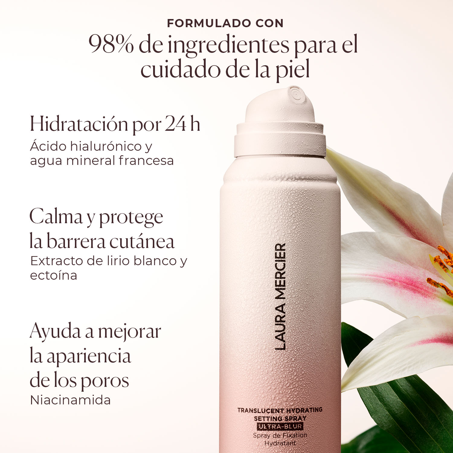 TRANSLUCENT HYDRATING SETTING SPRAY ULTRA BLUR (FIJADOR DE MAQUILLAJE EN SPRAY)